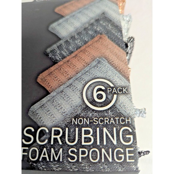 Casanero Non-scratch Scrubbing Sponge 6-Pk Iridescent Multicolor Metallic Stripe - Picture 3 of 5